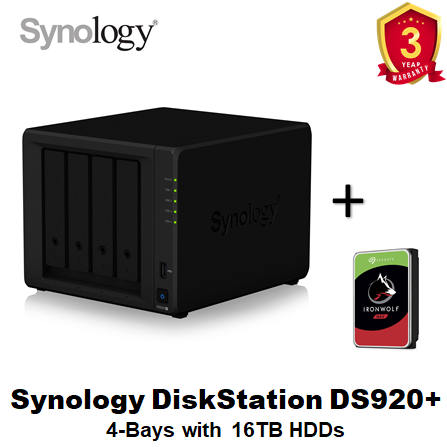 Synology DiskStation DS920+ with 16TB HDDs